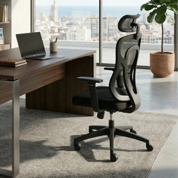 Silla ergonómica Cali con respaldo de malla y cabezal | Laoficinaonline