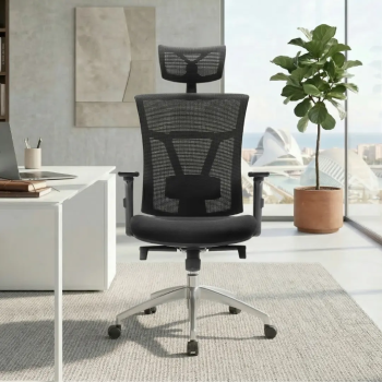 Silla ergonómica Ankara con cabezal y brazos 3D | Laoficinaonline