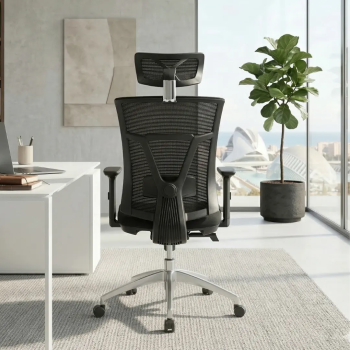 Silla ergonómica Ankara con cabezal y brazos 3D | Laoficinaonline