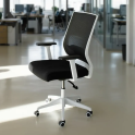 Silla de oficina blanca o negra Sidney con respaldo de malla | Laoficinaonline