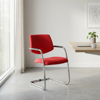 Silla confidente base patín Eva