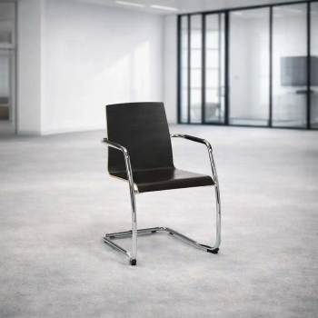 Silla confidente madera Custom de Dile base patín | Laoficinaonline