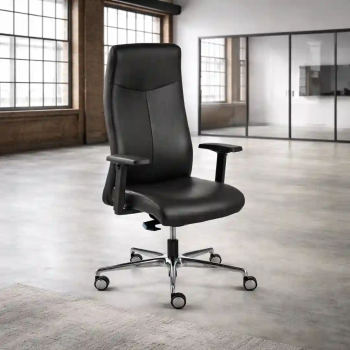 Sillón de Dirección XL en Piel Negra de Dile | Laoficinaonline