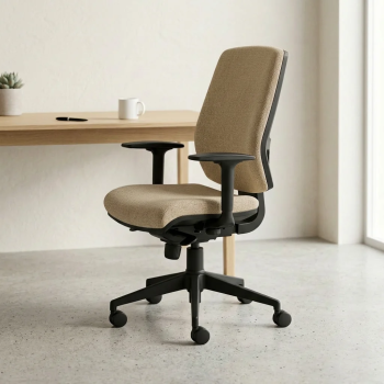 Silla de oficina Cronos tapizada ergonómica con cabezal | Laoficinaonline