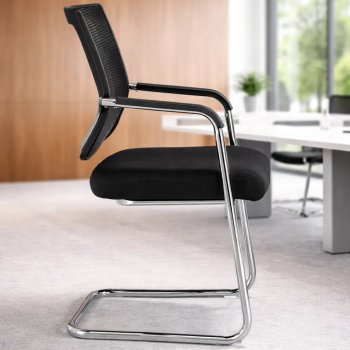 Silla confidente Dallas de malla con base patín cromada | Laoficinaonline