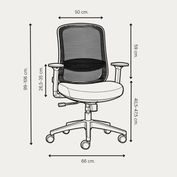 Silla ergonómica Lima con respaldo de malla y soporte lumbar | Laoficinaonline