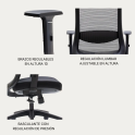 Silla ergonómica Lima con respaldo de malla y soporte lumbar | Laoficinaonline