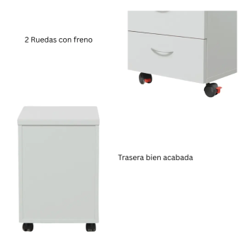 Cajonera con ruedas bucks de Euromof - Laoficinaonline.es