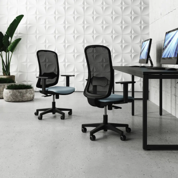 Silla ergonómica Aura con respaldo de malla y ajuste lumbar | Laoficinaonline