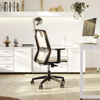 Silla ergonómica Oyana con respaldo de malla y cabezal | Laoficinaonline