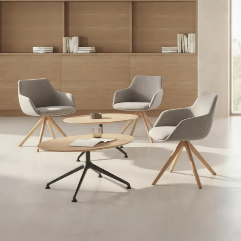 Butaca de diseño Dunas XS con base de madera para oficina | La Oficina Online