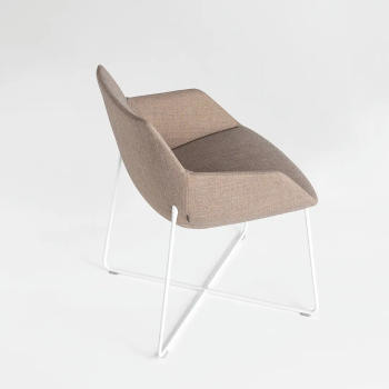 Butaca de diseño Dunas XS con brazos y base de varilla | Laoficinaonline