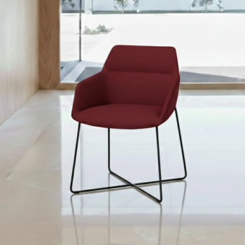 Butaca de diseño Dunas XS con brazos y base de varilla | Laoficinaonline