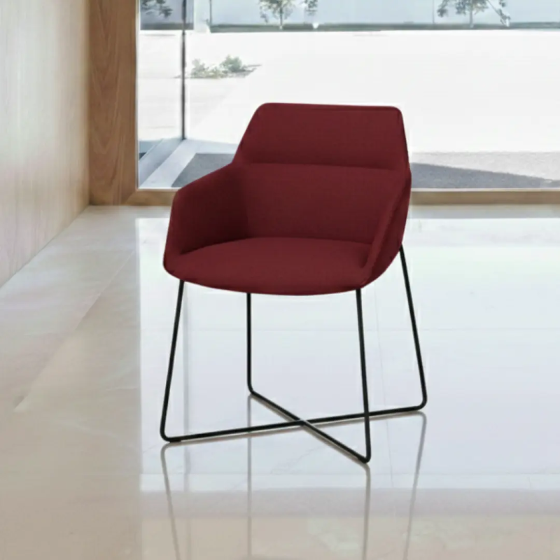 Butaca de diseño Dunas XS con brazos y base de varilla | Laoficinaonline