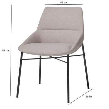 Silla de diseño Dunas XS 4 patas tapizada| Laoficinaonline