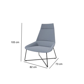 Sillón Dunas XL con respaldo alto y base de varilla  | Laoficinaonline