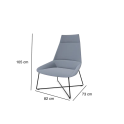 Sillón Dunas XL con respaldo alto y base de varilla  | Laoficinaonline