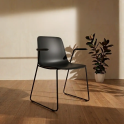 Silla Varya con brazos y base trineo para oficina | Laoficinaonline
