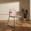 Silla Varya con brazos y base trineo para oficina | Laoficinaonline