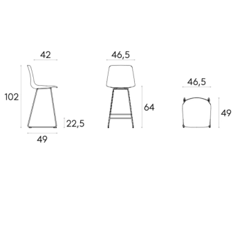 Silla media Varya con base trineo