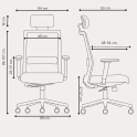 Silla ergonómica XXL Niza con cabezal para personas de hasta 120 kg. UNE 1335 | Laoficinaonline