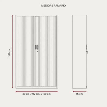 Armario metálico monoblock de persiana 181 cm | Laoficinaonline