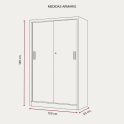 Armario metálico puertas correderas 146x100 cm | Laoficinaonline