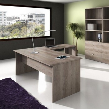 Mesa escritorio oficina con ala auxiliar de JGorbe en color nebraska