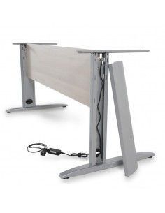 detalle pata metálica desmontada pasacables interior mesa aneto de JGorbe