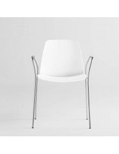 Silla confidente con brazos blancas Unnia de Inclass