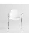 Silla confidente con brazos blancas Unnia de Inclass