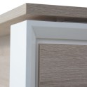 Mesa despacho con mueble auxiliar serie Omega de JGorbe en olmo y blanco