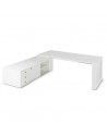 Mesa despacho con mueble auxiliar serie Omega de JGorbe en blanco