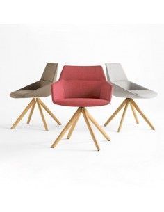 Sillas confidente Dunas XS de Inclass con base madera