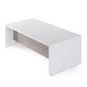 Mesa despacho blanca serie G3 de JGorbe con faldón color arena