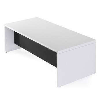 Mesa despacho blanca serie G3 de JGorbe con faldón color negro