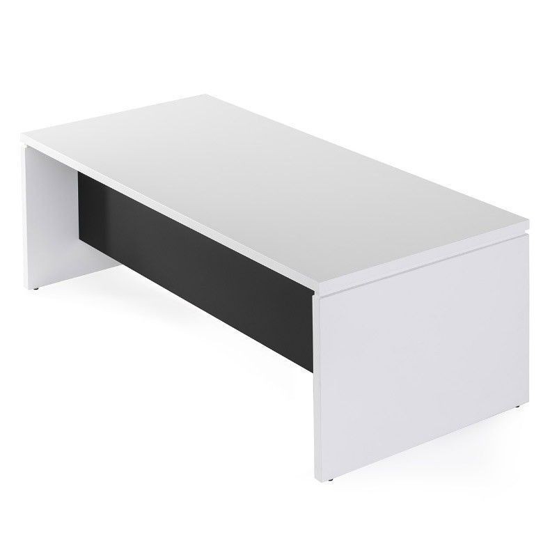 Mesa despacho blanca serie G3 de JGorbe con faldón color negro