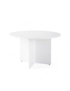 Mesa de reuniones redonda blanca de JGorbe