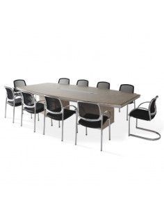 Mesa de reuniones ovalada Líder de JGorbe en blanco