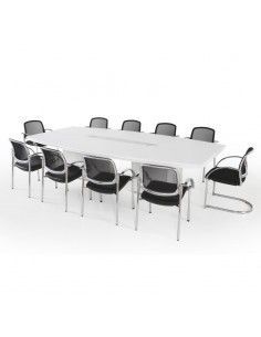 Mesa de reuniones ovalada Líder de JGorbe en blanco