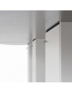 detalle armario de mesa de reuniones ovalada Líder de JGorbe en blanco