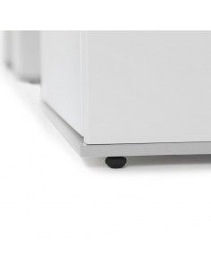 detalle inferior de mesa de reuniones ovalada Líder de JGorbe en blanco