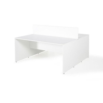 Mesa oficina multipuesto con separador de JGorbe en color blanco