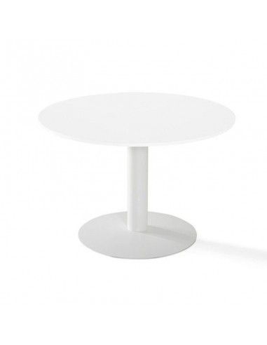 Mesa de reunión redonda operativa en blanco