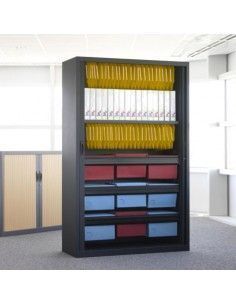 Armario oficina metálico persiana vertical de Gapsa color negro