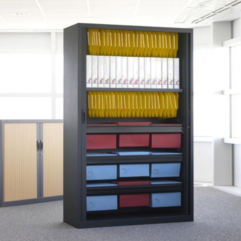 Armario oficina metálico persiana vertical de Gapsa color negro