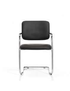 Silla confidente modelo Confident de Dileoffice en polipiel negra