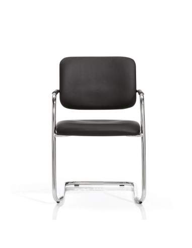 Silla confidente modelo Confident de Dileoffice en polipiel negra