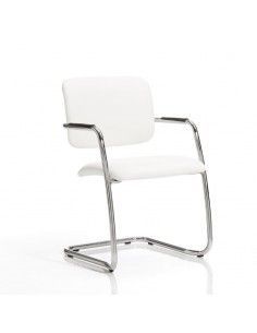 Silla confidente modelo Confident de Dileoffice en polipiel blanca
