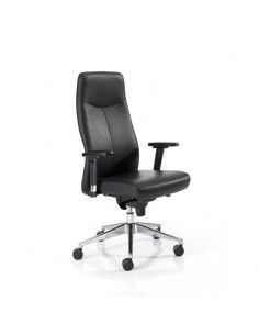 Sillon direccion XL de Dileoffice en piel negra